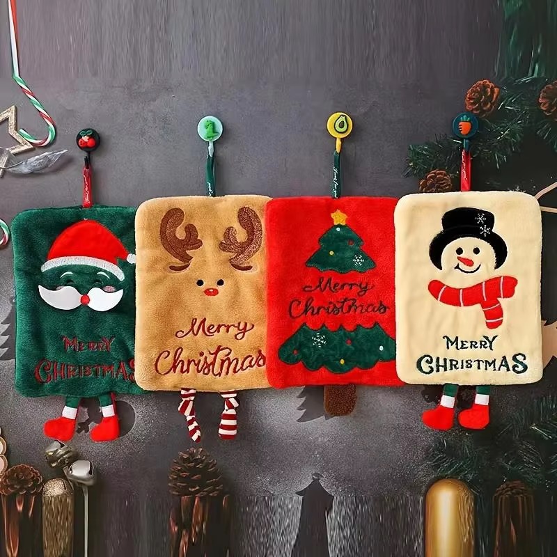 Home Bathroom Towels - Kerst hangende handdoek Leuke Kerstman Sneeuwpop