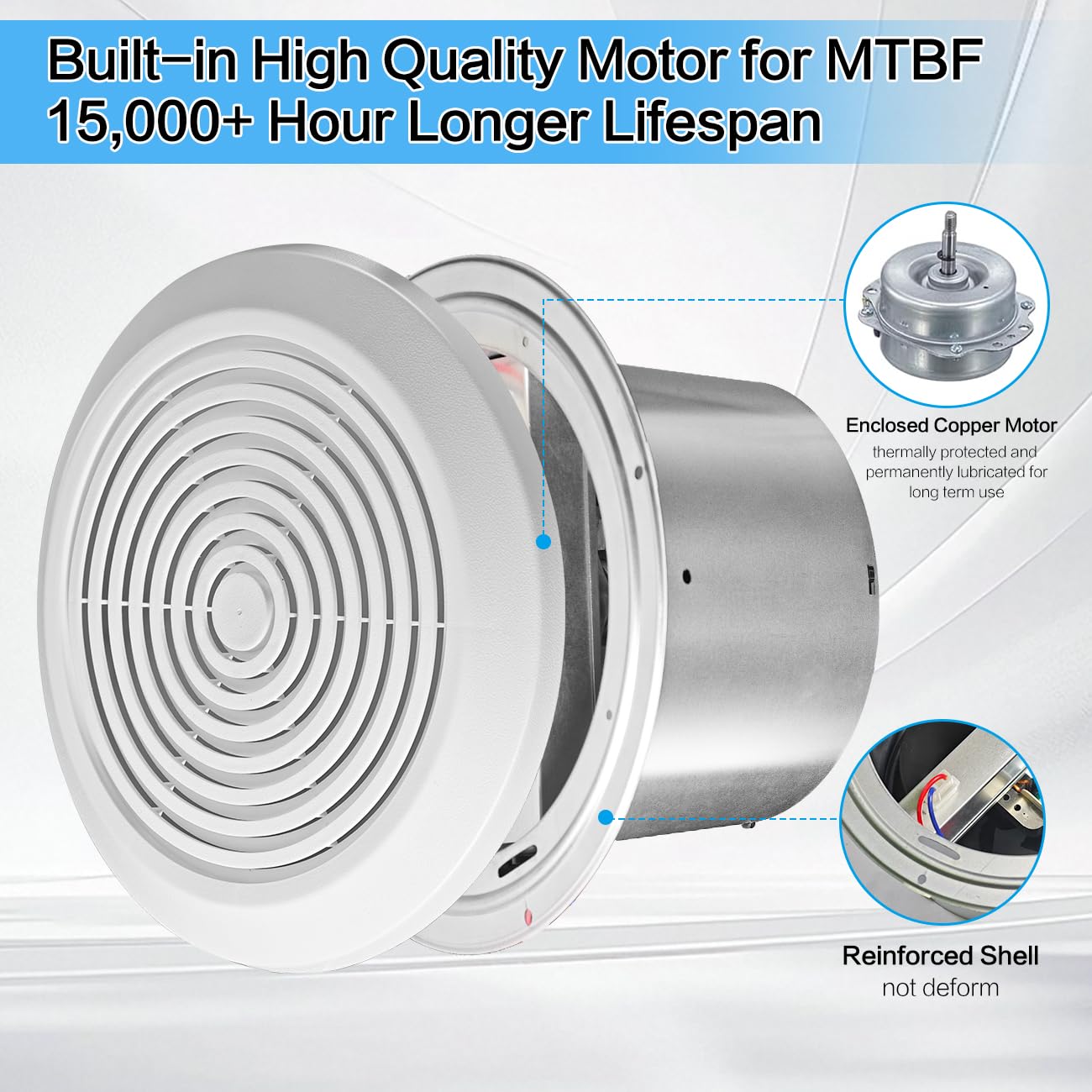 Home Bathroom Vent Fans - V2262-50 7 inch badkamer afzuigventilator 50