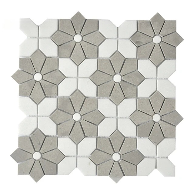 Home Bathroom Tiles Design - Mozaïek marmeren tegels voor wit gemengd