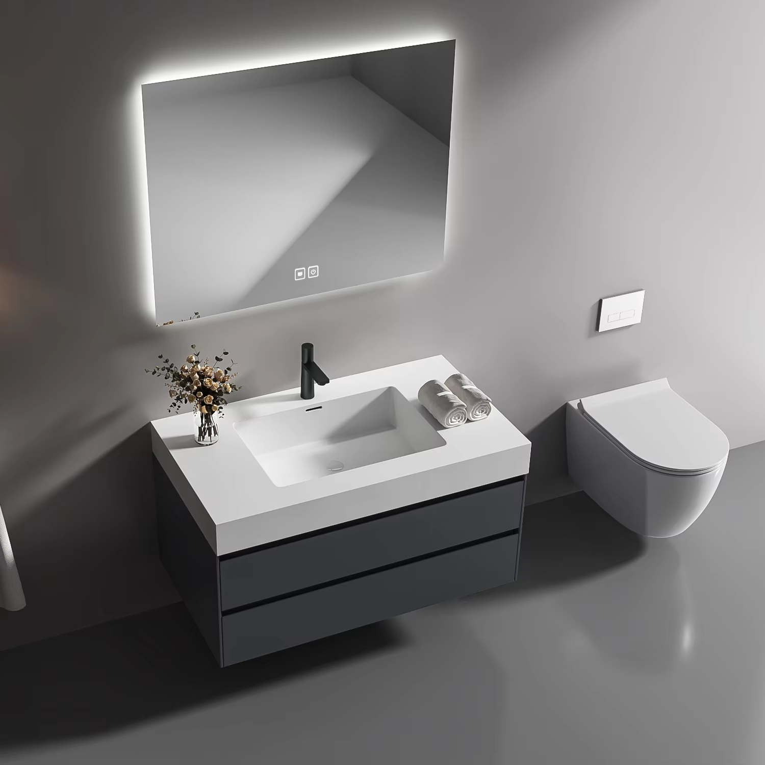 Home Bathroom Trends - Modern luxe wandmodel badkamermeubel van multiplex,