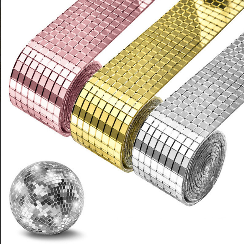 Home Bathroom Tiles - Zelfklevende echte glazen mini vierkante spiegelmozaïektegels