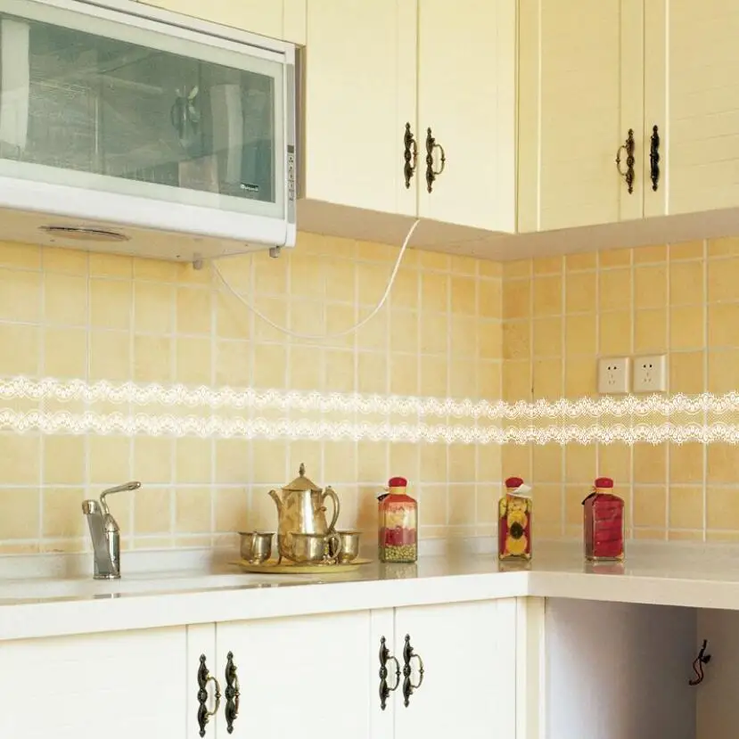 Home Bathroom Tiles - Zoete Kant Ontwerp Behang Grenzen Sticker