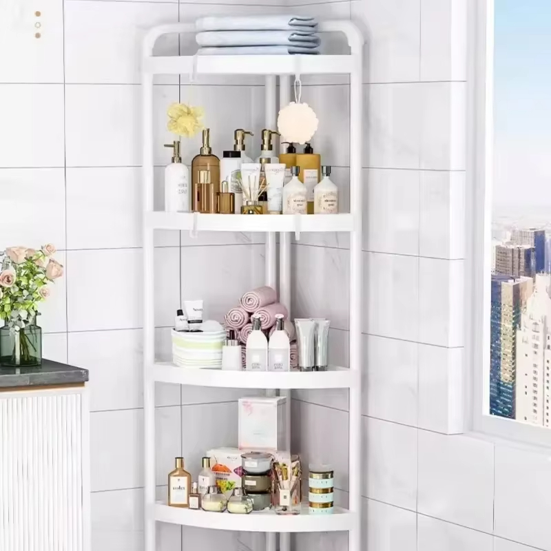 Home Essentials Bathroom Rack - Staande opbergrek voor badkamers, hoekdriehoekrek, opbergrek
