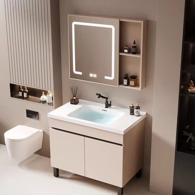 Home Bathroom Vanity Combo - Vloertoilet Badkamerkasten Vintage ijdelheidsspiegel met opbergruimte