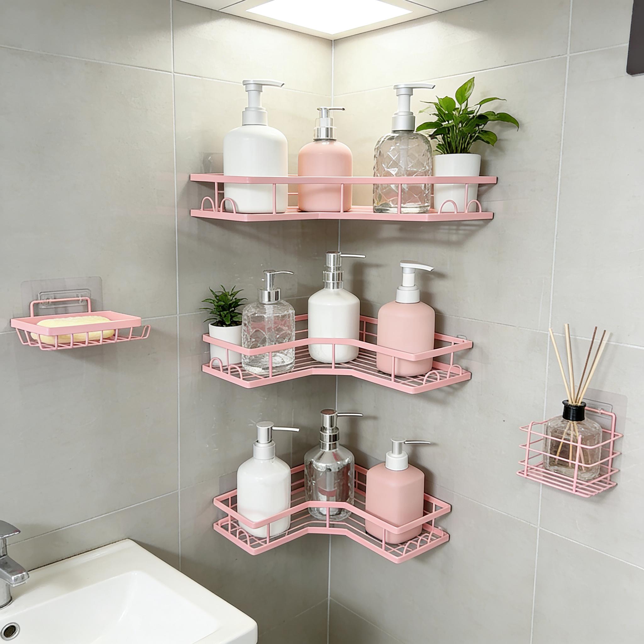 5-delige minimalistische roze  - Home Essentials Bathroom Rack recensie en prijs