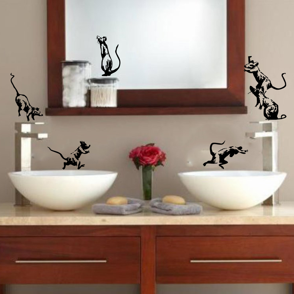 5 stuks Banksy Toilet Ratten M - Home Bathroom Tiles recensie en prijs