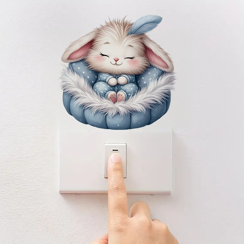 Leuke Sleepy Bunny sticker, wa - Home Bathroom Tiles recensie en prijs