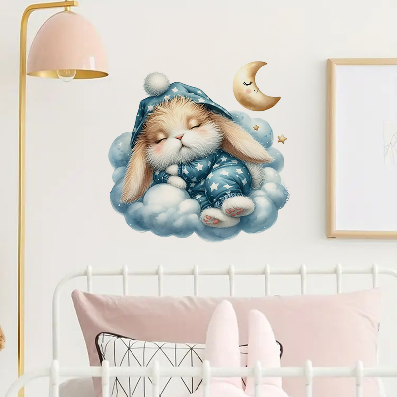 Leuke Sleepy Bunny sticker, wa - Home Bathroom Tiles recensie en prijs
