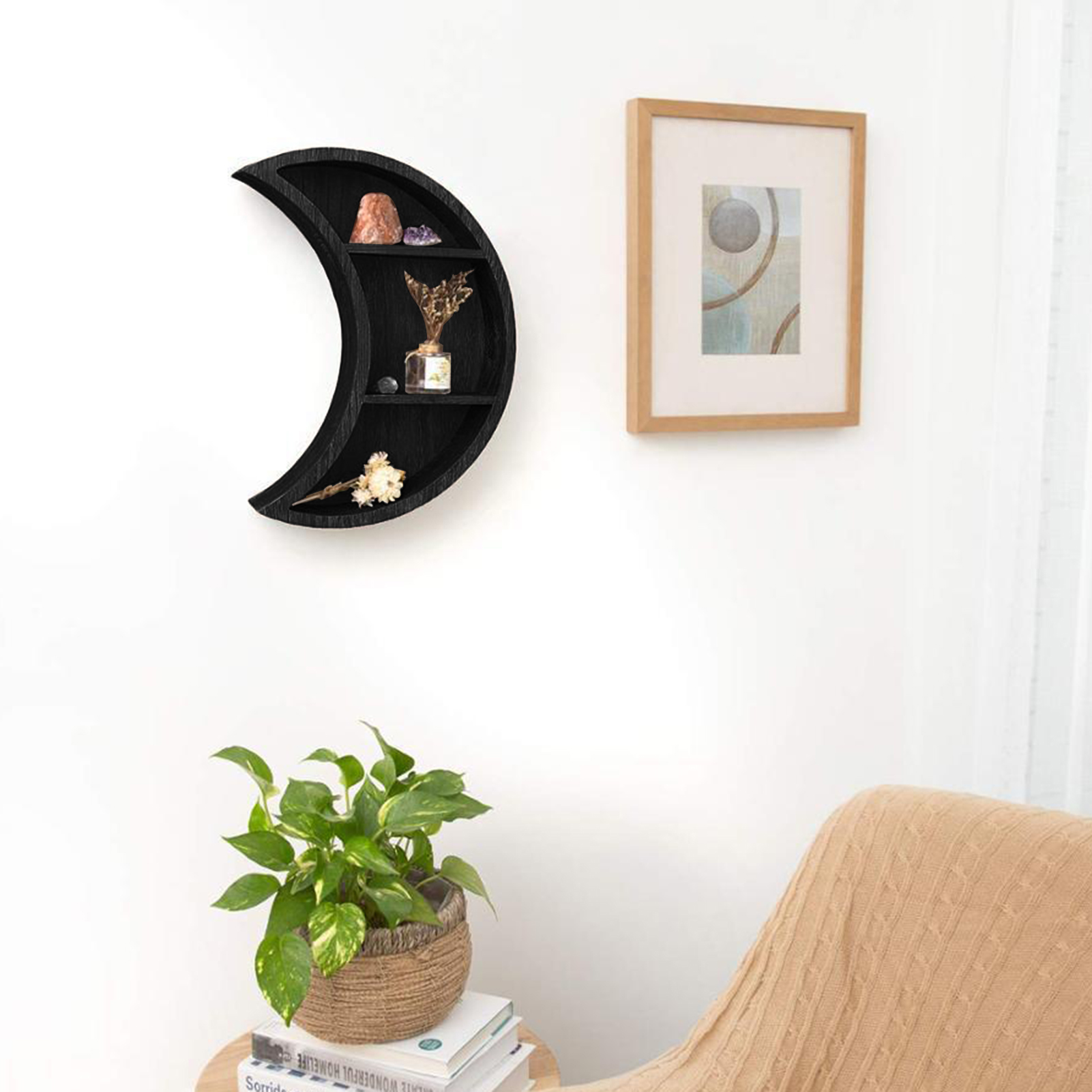 Houten Maan Planken Bohemian M - Home Essentials Bathroom Rack recensie en prijs