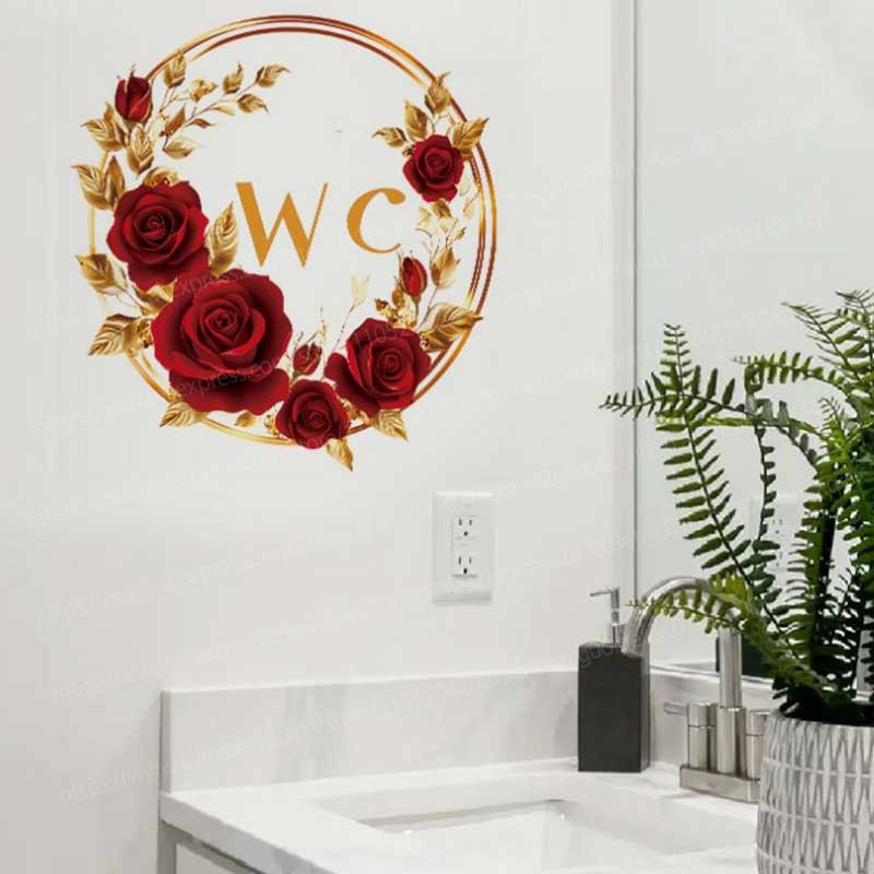 Creatieve Rood Goud Bloem Badk - Home Bathroom Tiles Design recensie en prijs